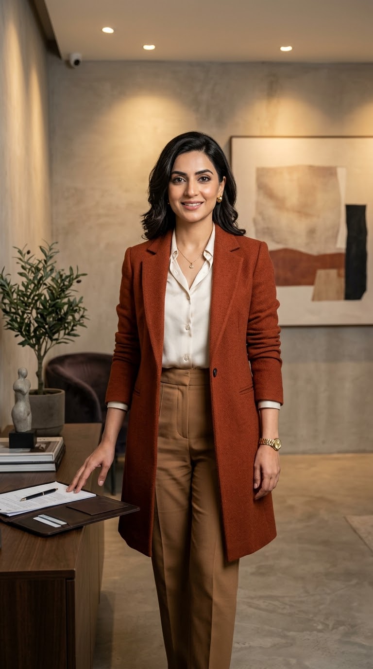 Rust Tailored Trench &Trouser