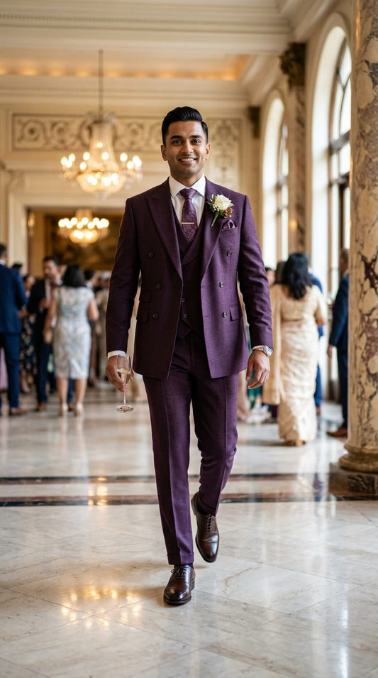 Royal Plum checkered Tuxedo
