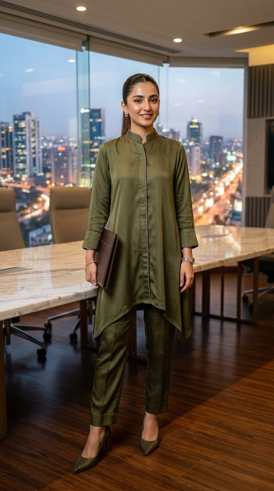 Sage pearl -Embellished Front-silt set