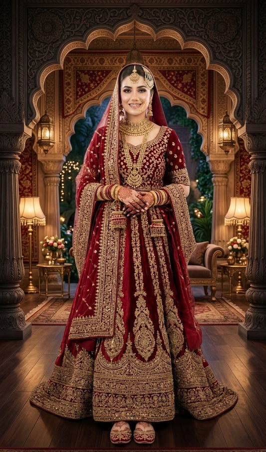 Royal Crimson Bridal Elegance